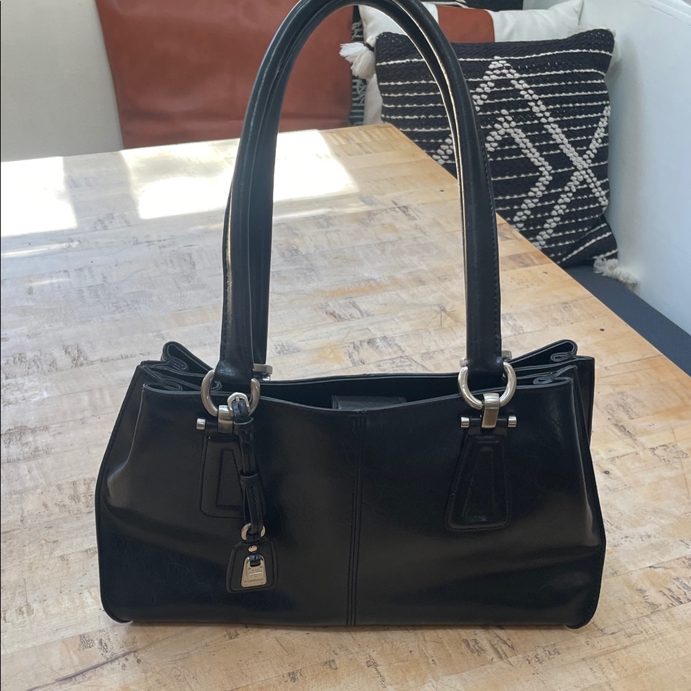 Liz Claiborne Black  Shoulder Bag with Silver Hardware